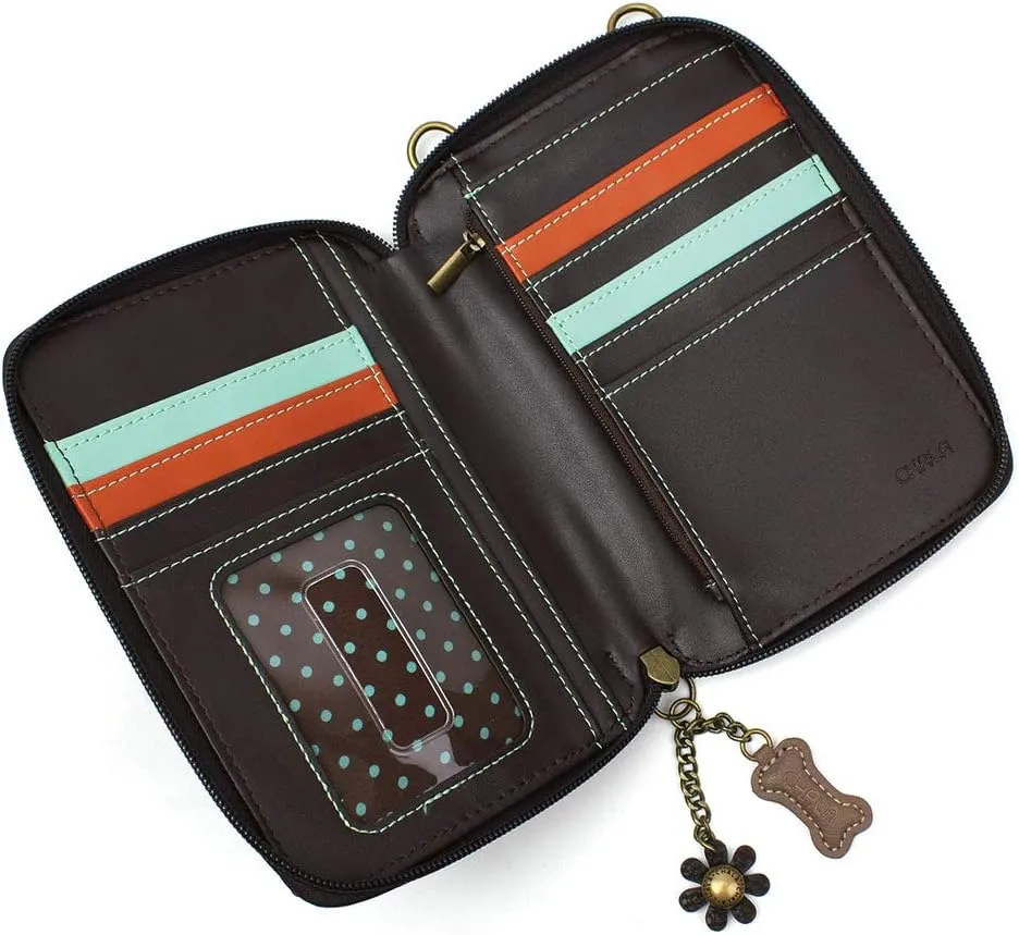 CHALA Wallet Crossbody Cell Phone Purse - Women Faux Leather Multicolor Handbag with Adjustable Strap