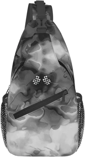 Checkered Flags Race Car Flag Sling Bag Crossbody Backpack Shoulder Casual Daypack Bag for Men Women