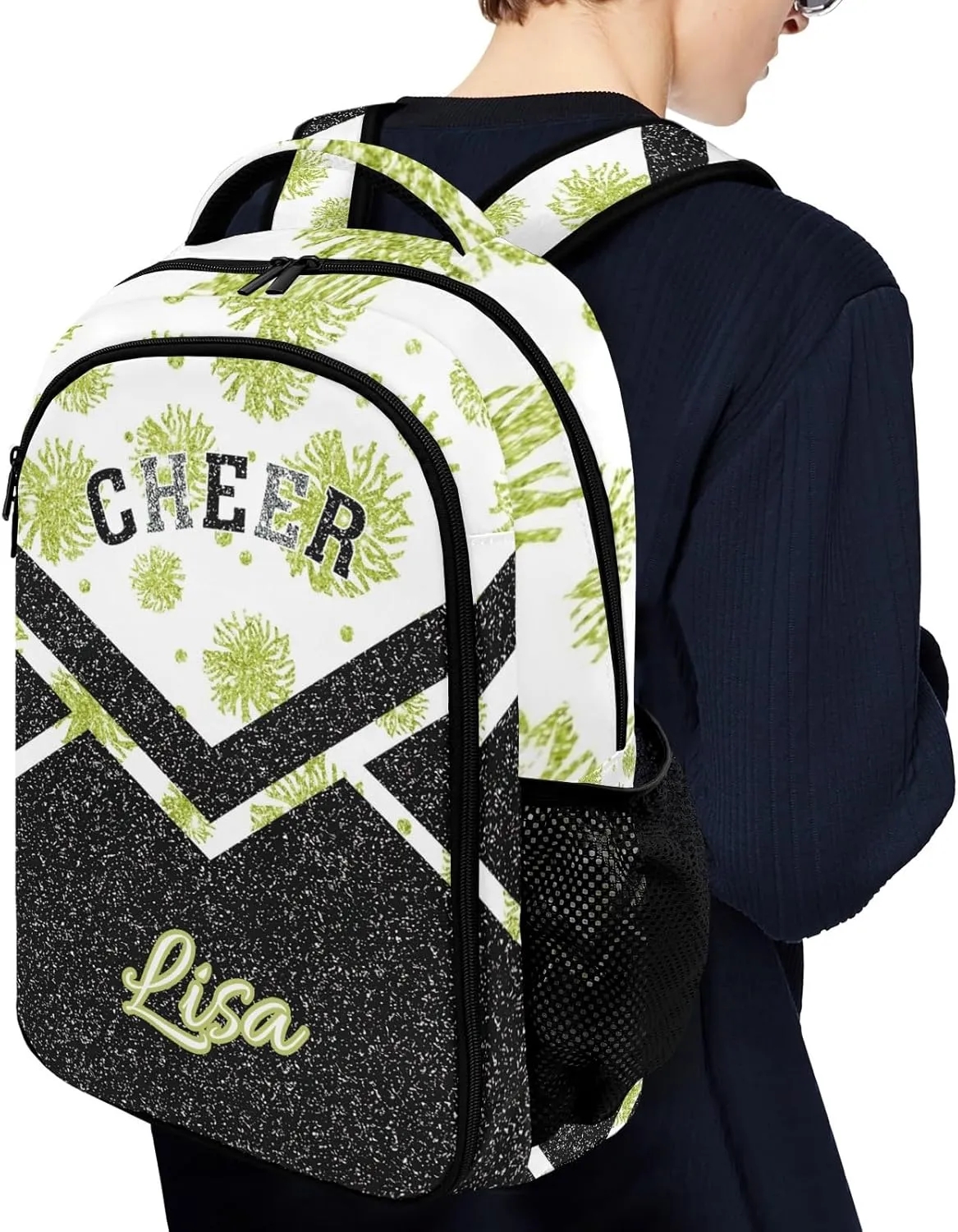 Cheer Grass Green Schoobag Backpack Waterproof Shoulder Bag for Gilrs Boys Competition Training