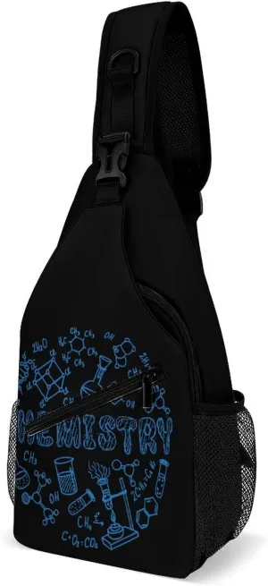 Chemical Experimental Equation Printed Crossbody Bags Casual Sling Backpack with Adjustable Strap for Women Men