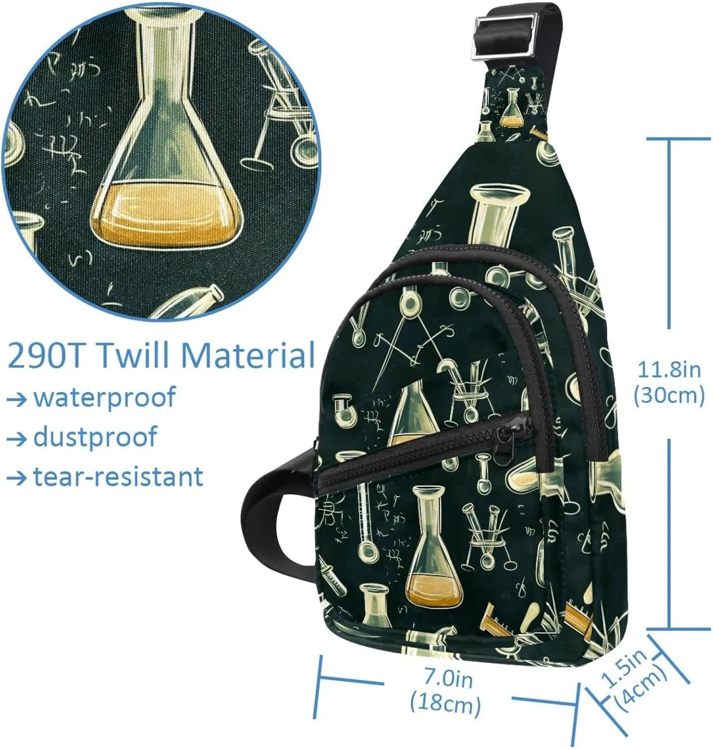 _Chemistry laboratory (3) Sling Backpack, Adjustable Crossbody Shoulder Bag Travel Hiking Daypack