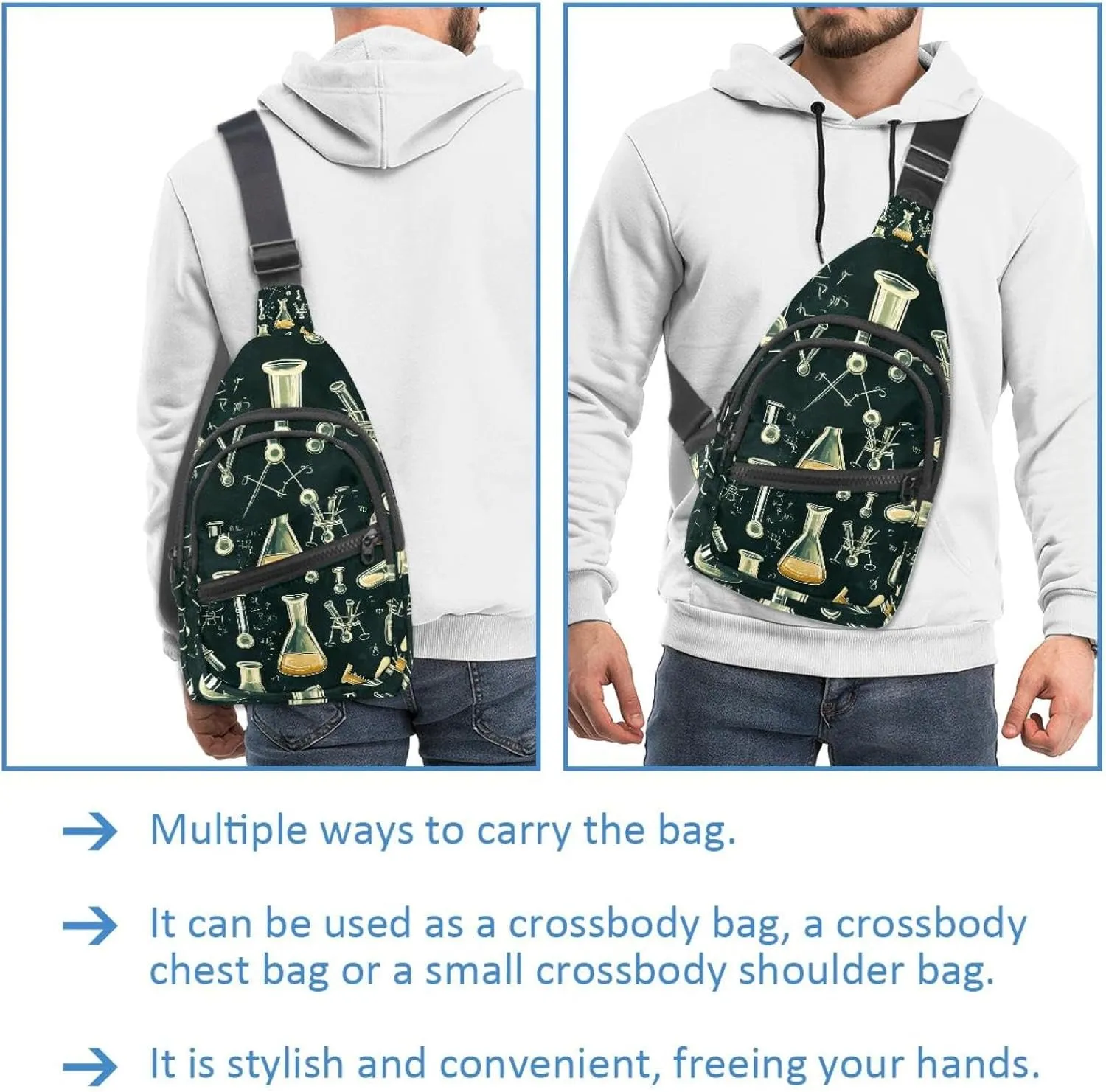 _Chemistry laboratory (3) Sling Backpack, Adjustable Crossbody Shoulder Bag Travel Hiking Daypack