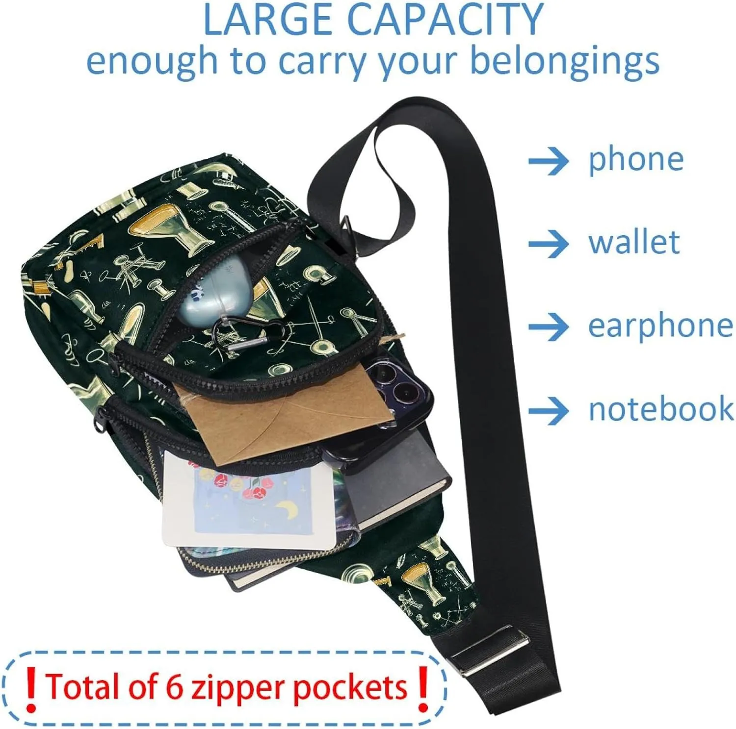 _Chemistry laboratory (3) Sling Backpack, Adjustable Crossbody Shoulder Bag Travel Hiking Daypack