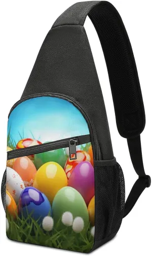 Chest Bag Sling Bag for Men Women Colorful Eggs Sport Sling Backpack Lightweight Shoulder Bag for Travel