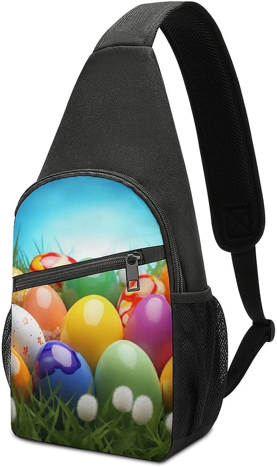 Chest Bag Sling Bag for Men Women Colorful Eggs Sport Sling Backpack Lightweight Shoulder Bag for Travel