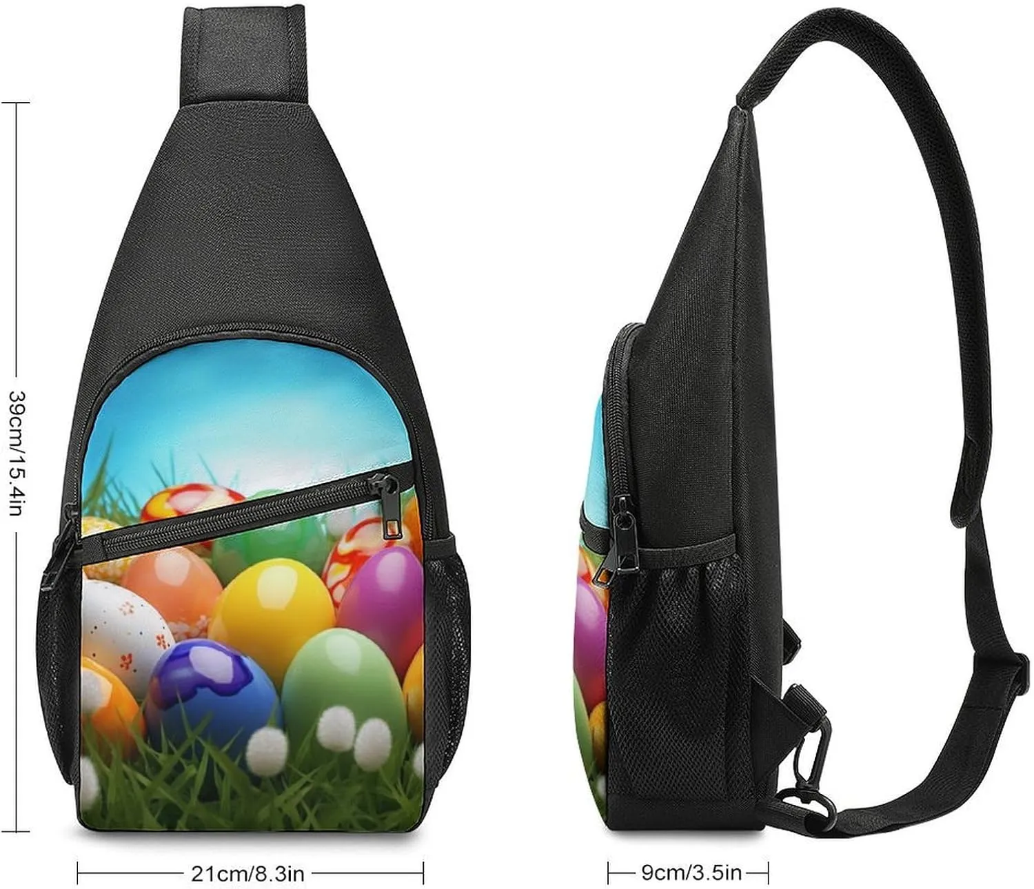 Chest Bag Sling Bag for Men Women Colorful Eggs Sport Sling Backpack Lightweight Shoulder Bag for Travel