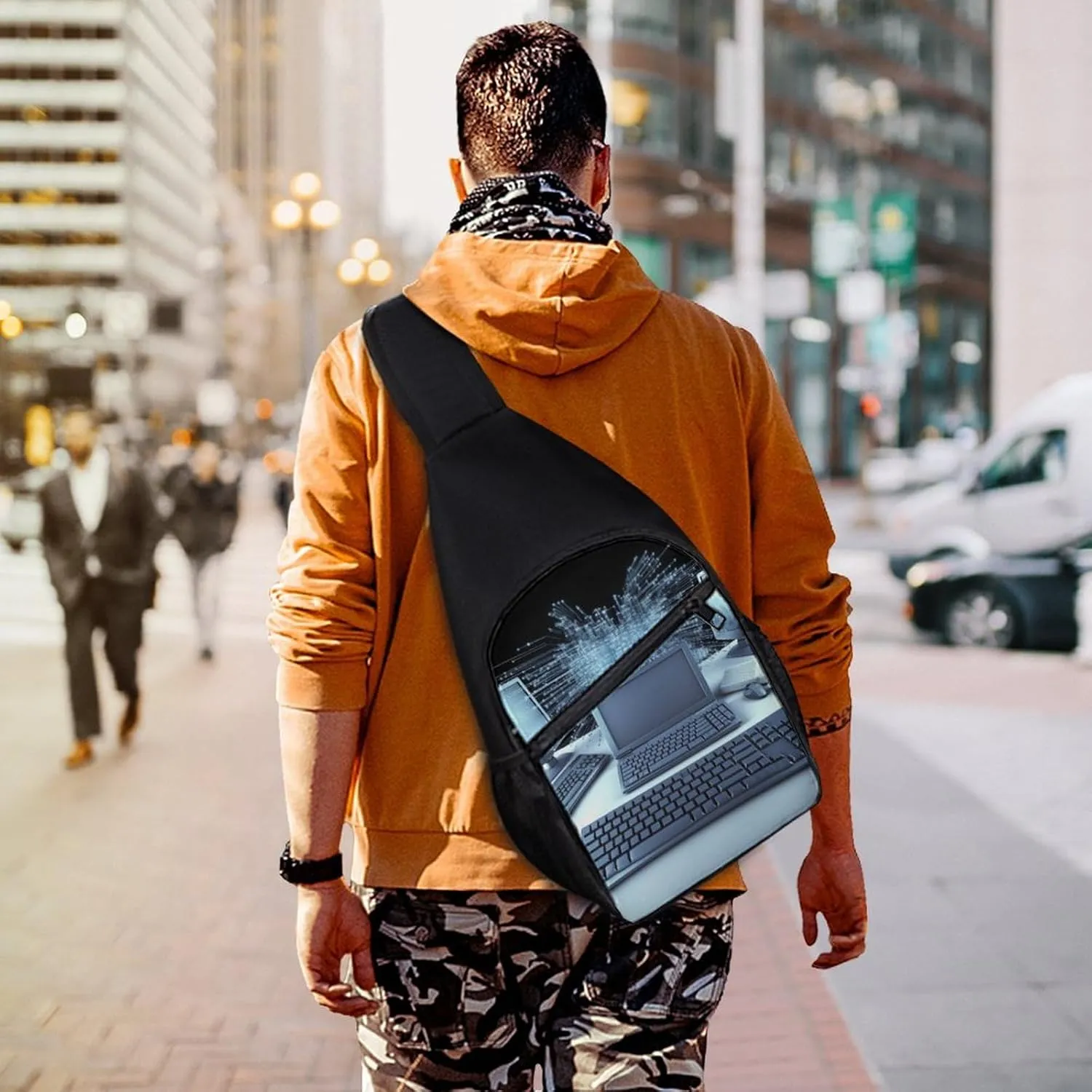 Chest Bag Sling Bag for Men Women Computers And Internet Sport Sling Backpack Lightweight Shoulder Bag for Travel