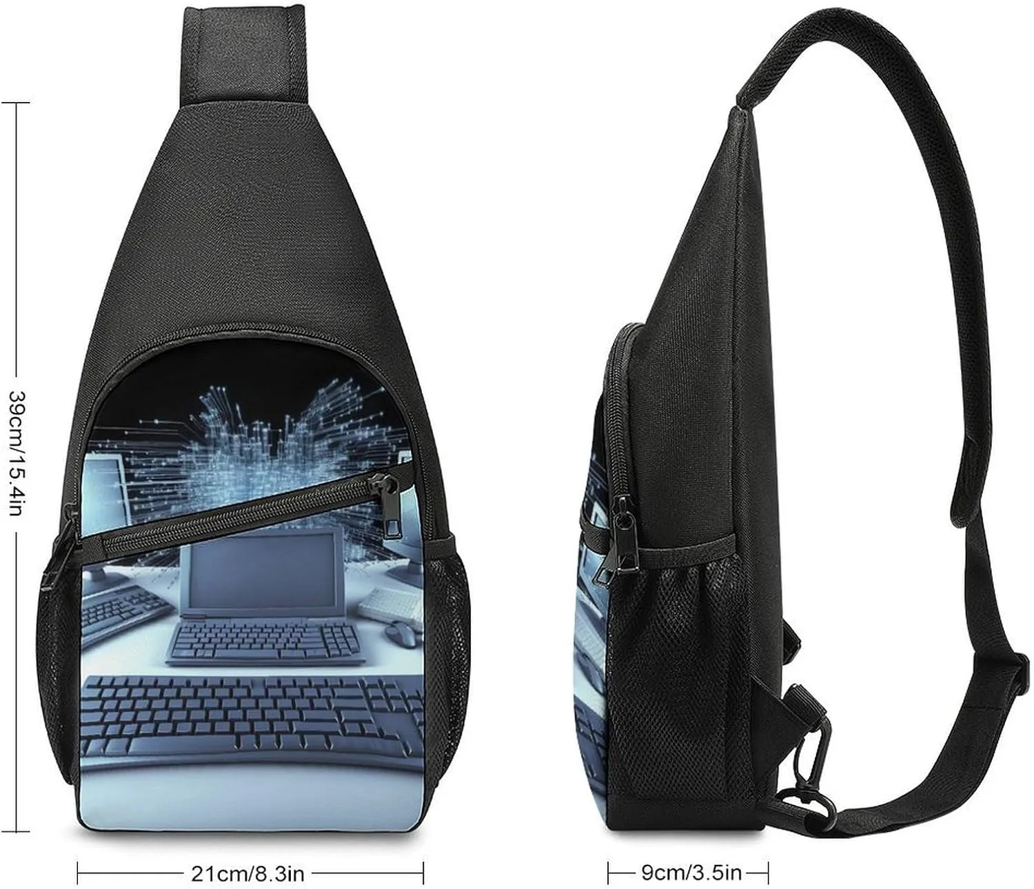 Chest Bag Sling Bag for Men Women Computers And Internet Sport Sling Backpack Lightweight Shoulder Bag for Travel