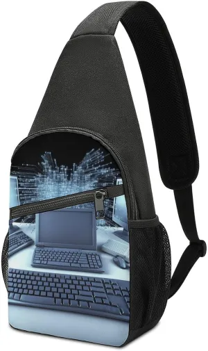 Chest Bag Sling Bag for Men Women Computers And Internet Sport Sling Backpack Lightweight Shoulder Bag for Travel