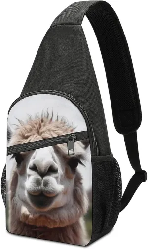 Chest Bag Sling Bag for Men Women Funny Alpaca Llama Sport Sling Backpack Lightweight Shoulder Bag for Travel