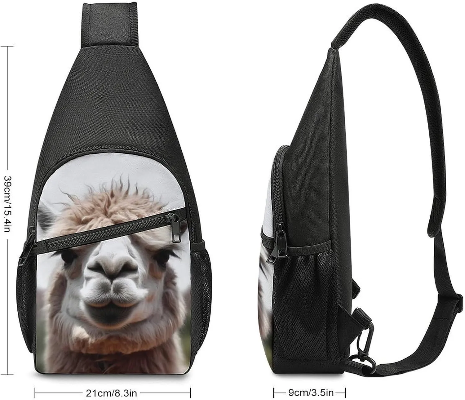 Chest Bag Sling Bag for Men Women Funny Alpaca Llama Sport Sling Backpack Lightweight Shoulder Bag for Travel