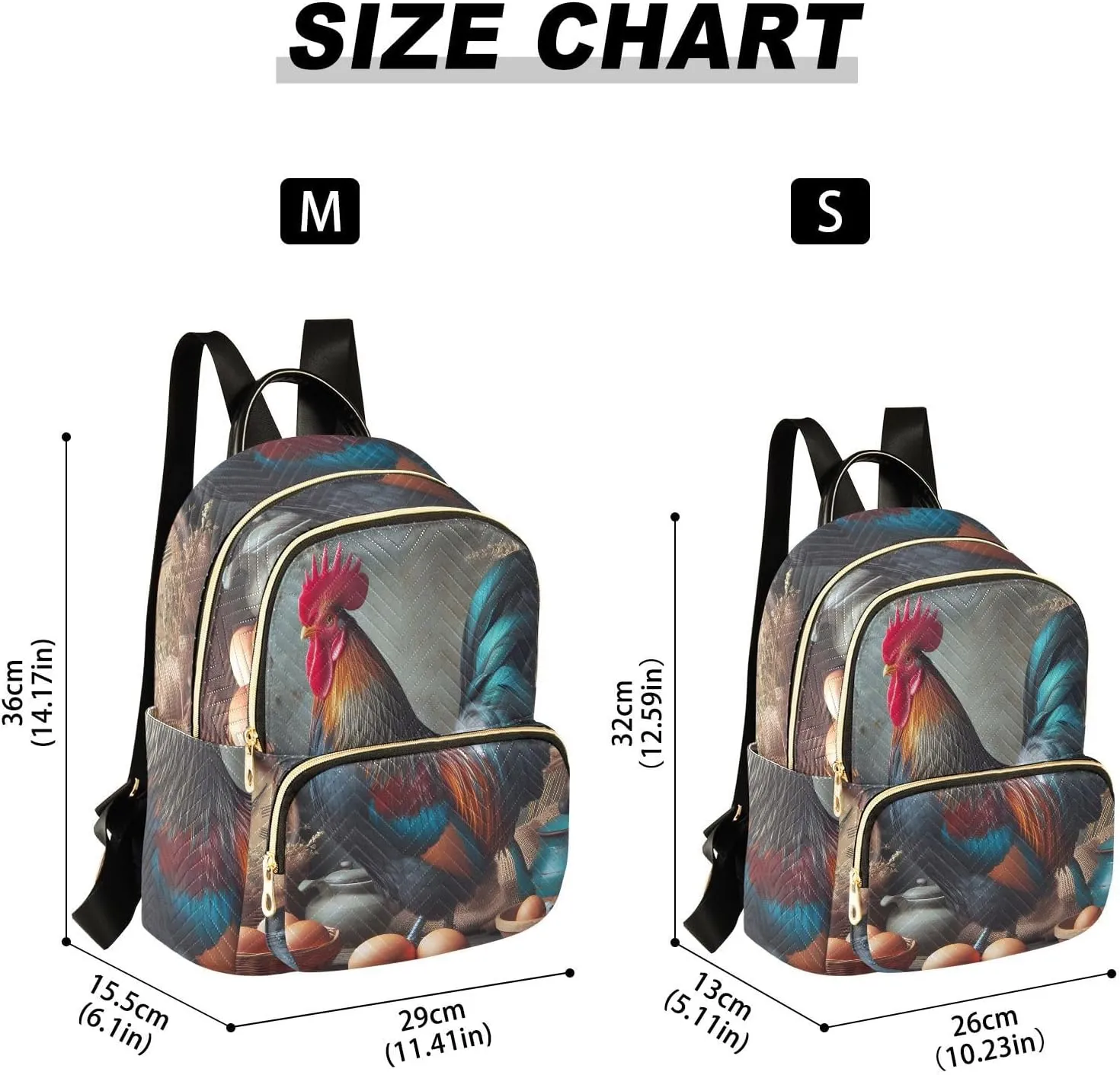 Chicken and Egg Mini Backpack Women's Quilted Small Backpack Purse for Women College Fashion Travel Daypack Shoulder Bag