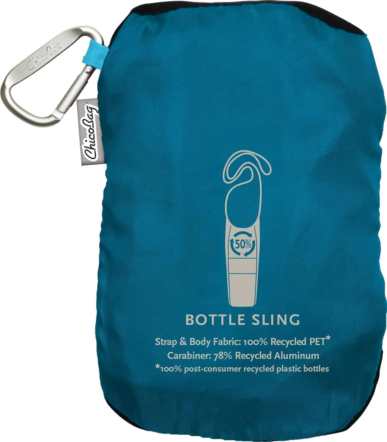 ChicoBag rePETe Water Bottle Sling with Carabiner Clip | Recycled Water Bottle Carrier with Strap | Eco Friendly | (Pack of 2)