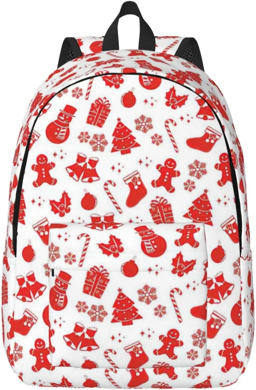 christmas prints Canvas Casual Lightweight Duffel Bag, Fashion Duffel Bag, Unisex Travel Backpack