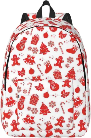 christmas prints Canvas Casual Lightweight Duffel Bag, Fashion Duffel Bag, Unisex Travel Backpack