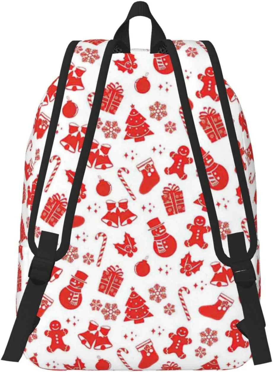 christmas prints Canvas Casual Lightweight Duffel Bag, Fashion Duffel Bag, Unisex Travel Backpack