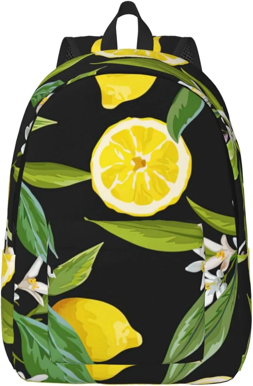 citrus fruit pattern Canvas Casual Lightweight Duffel Bag, Fashion Duffel Bag, Unisex Travel Backpack