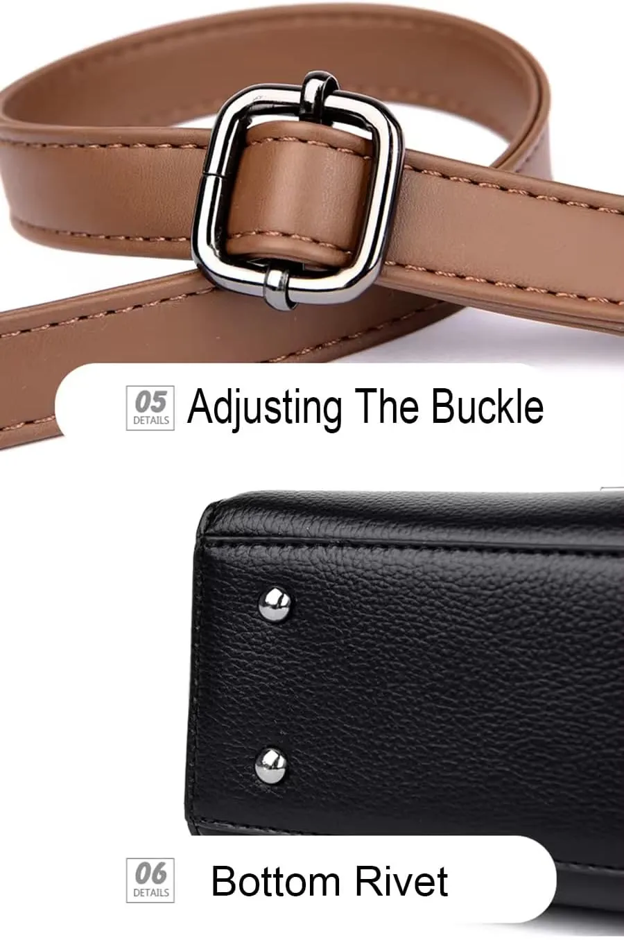 Classy Leather Top Handle Shoulder Bags For Women - Crossbody Satchel Purses