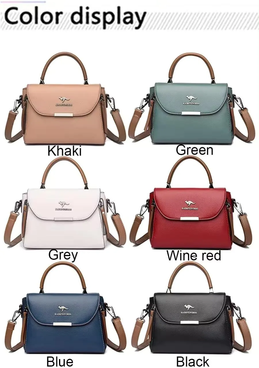 Classy Leather Top Handle Shoulder Bags For Women - Crossbody Satchel Purses