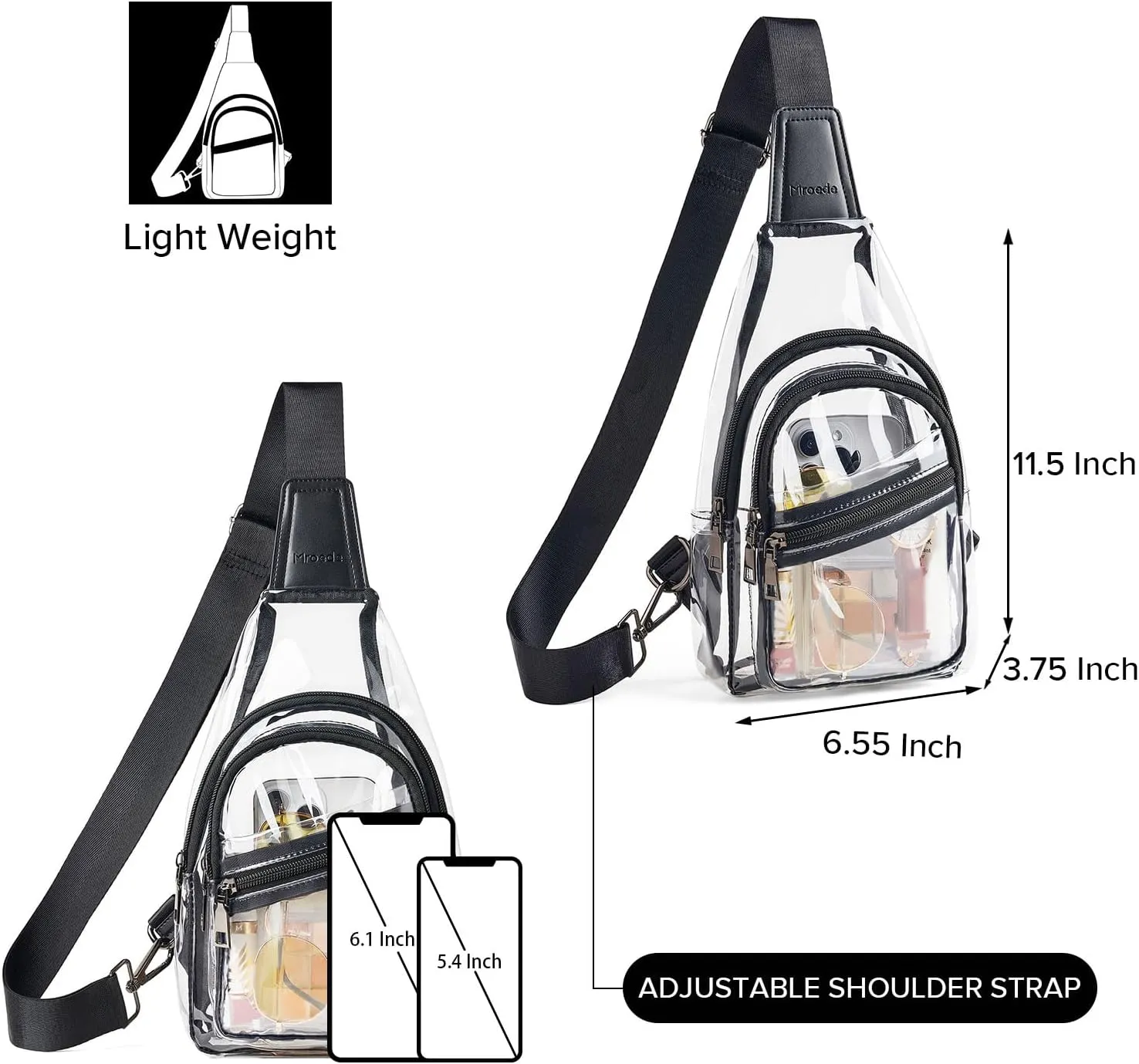 Clear Bag for Stadium Events Approved Clear Purses for Women Crossbody Transparent Bag Stadium Bags for Concert Sport