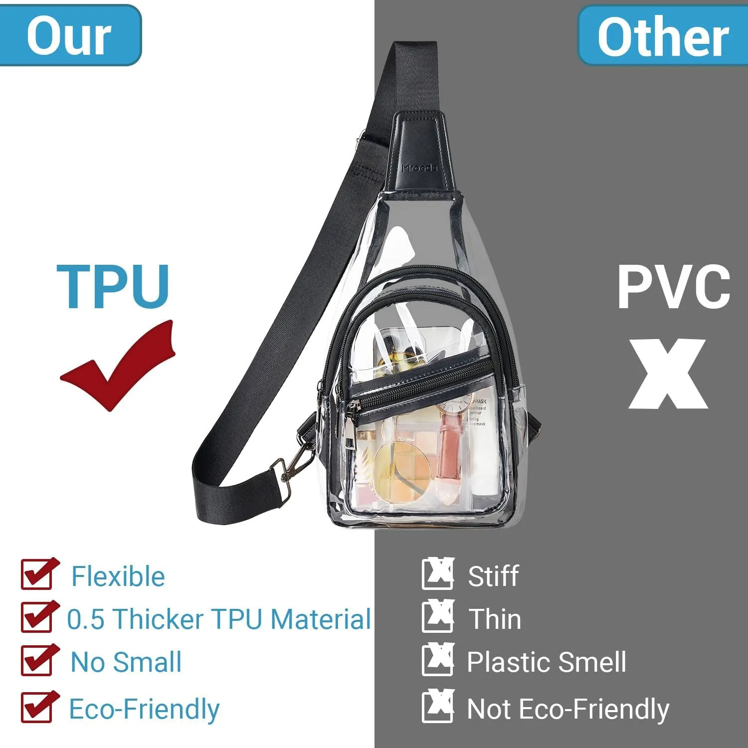 Clear Bag for Stadium Events Approved Clear Purses for Women Crossbody Transparent Bag Stadium Bags for Concert Sport