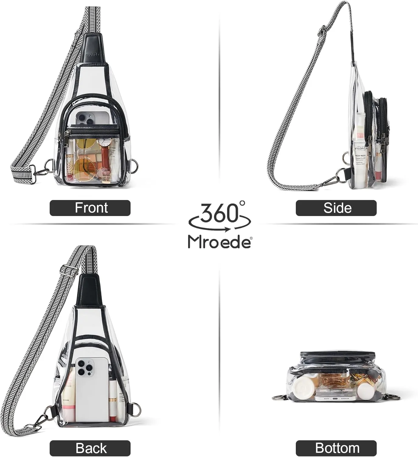Clear Bag for Stadium Events Approved Clear Purses for Women Crossbody Transparent Bag Stadium Bags for Concert Sport