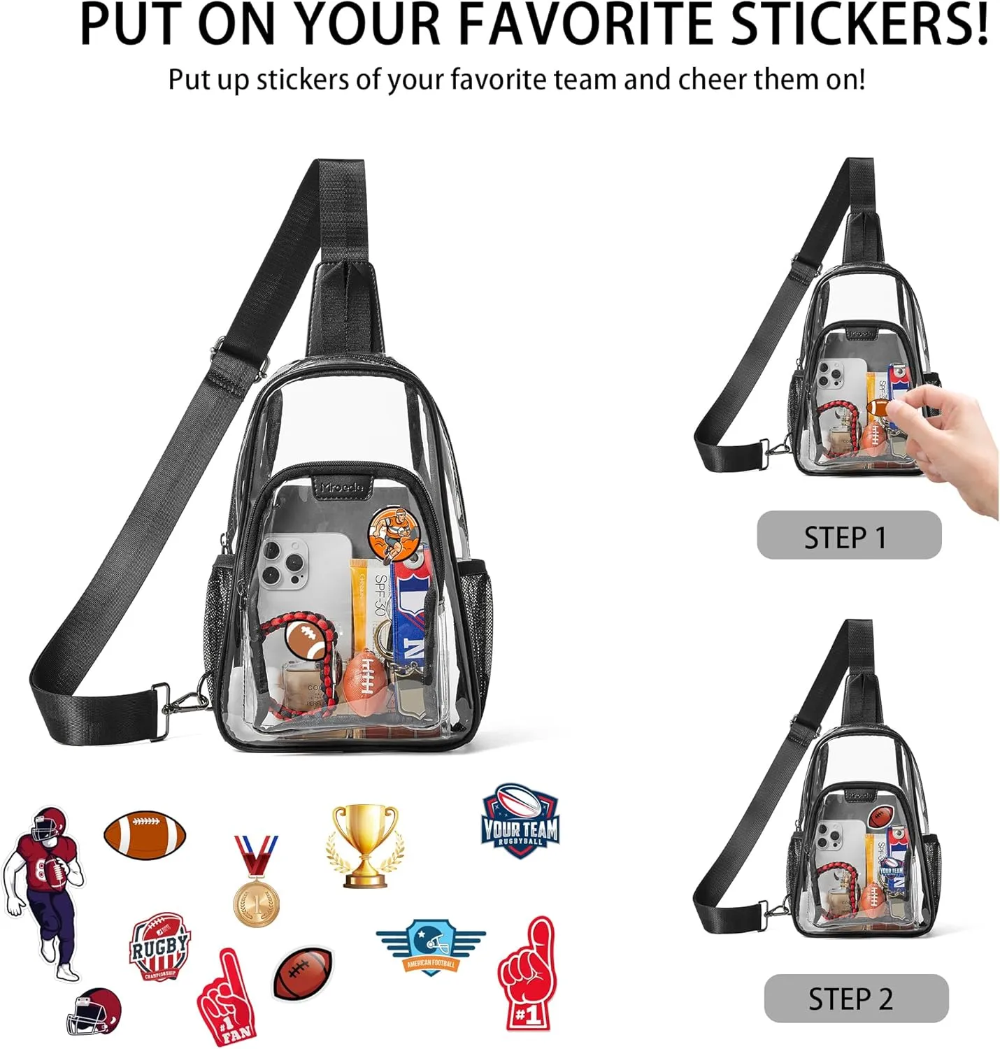Clear Bag for Stadium Events Approved Clear Purses for Women Crossbody Transparent Bag Stadium Bags for Concert Sport