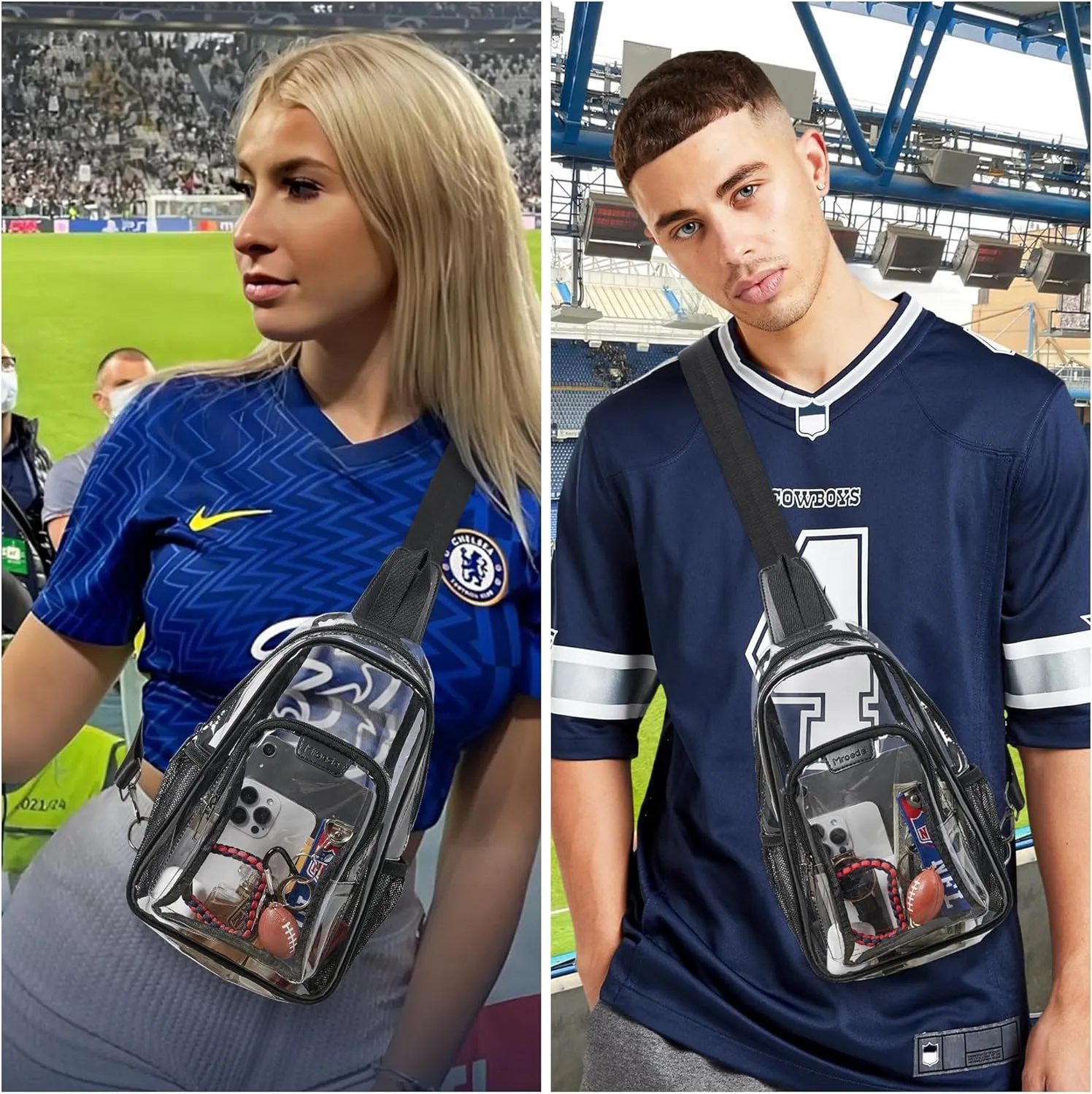 Clear Bag for Stadium Events Approved Clear Purses for Women Crossbody Transparent Bag Stadium Bags for Concert Sport