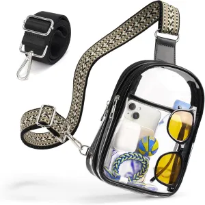 Clear bag For Stadium Events with 2 Extra-Long Straps, Clear Crossbody Bags For Women, Sling Purse For Sport Work