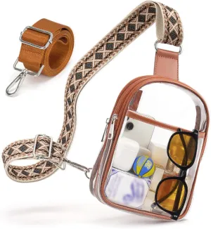 Clear bag For Stadium Events with 2 Extra-Long Straps, Clear Crossbody Bags For Women, Sling Purse For Sport Work