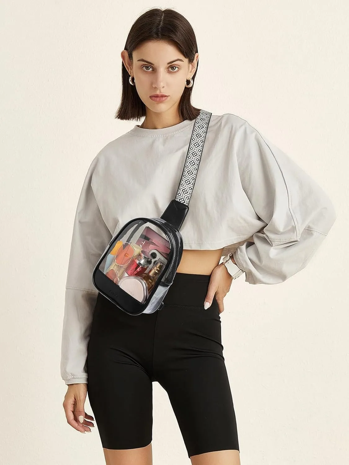 CLUCI Clear Bag for Stadium Events, Clear Crossbody Bag Purses for women stadium Transparent, Concerts Sports