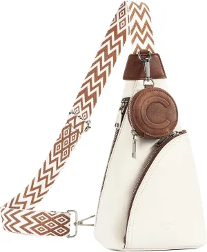 CLUCI Cross Body Bag Purse for Women, Sling Bag Crossbody Purse, Leather Sling Bag Crossbody Bags Trendy Chest Bag for Travel