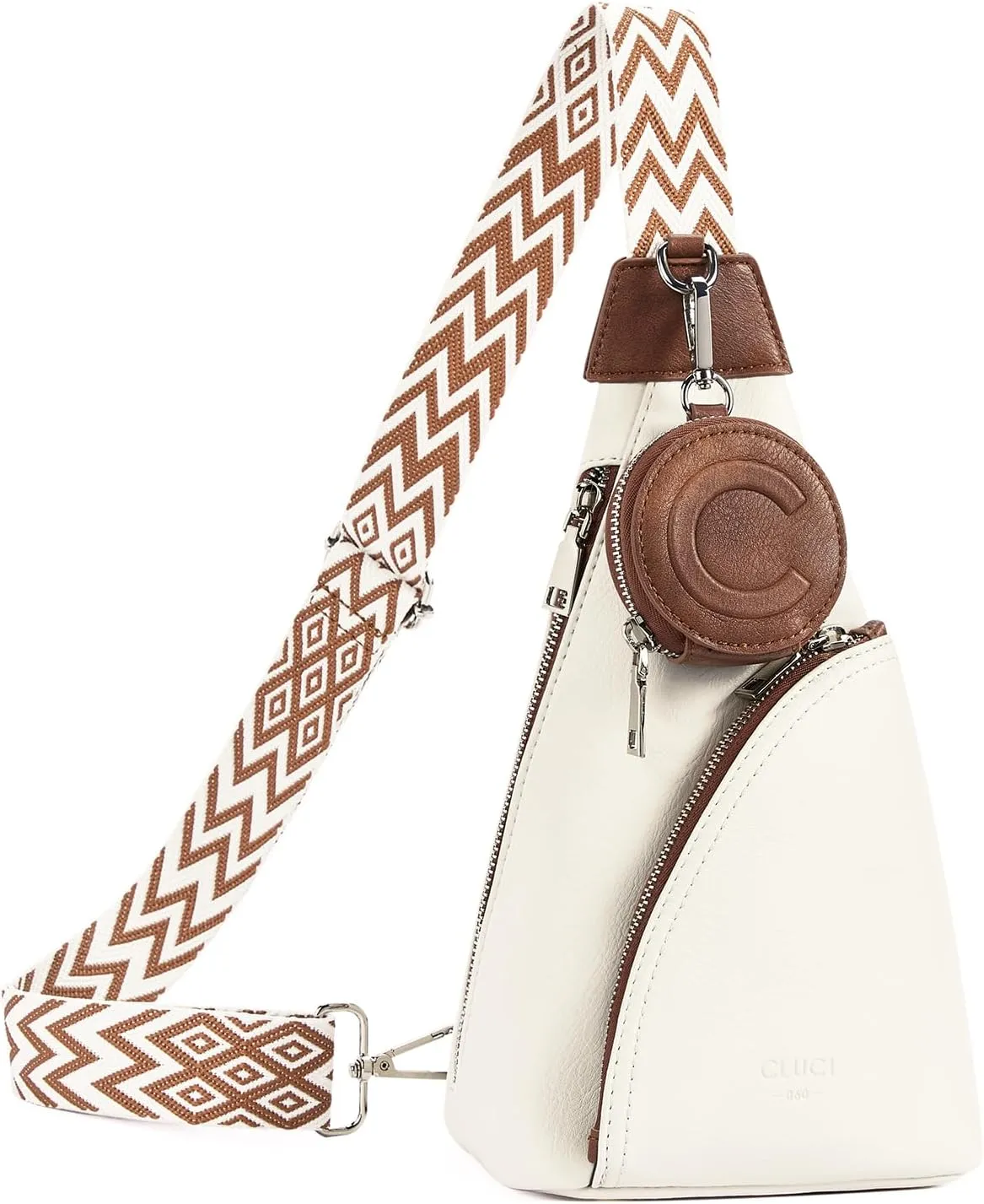 CLUCI Cross Body Bag Purse for Women, Sling Bag Crossbody Purse, Leather Sling Bag Crossbody Bags Trendy Chest Bag for Travel