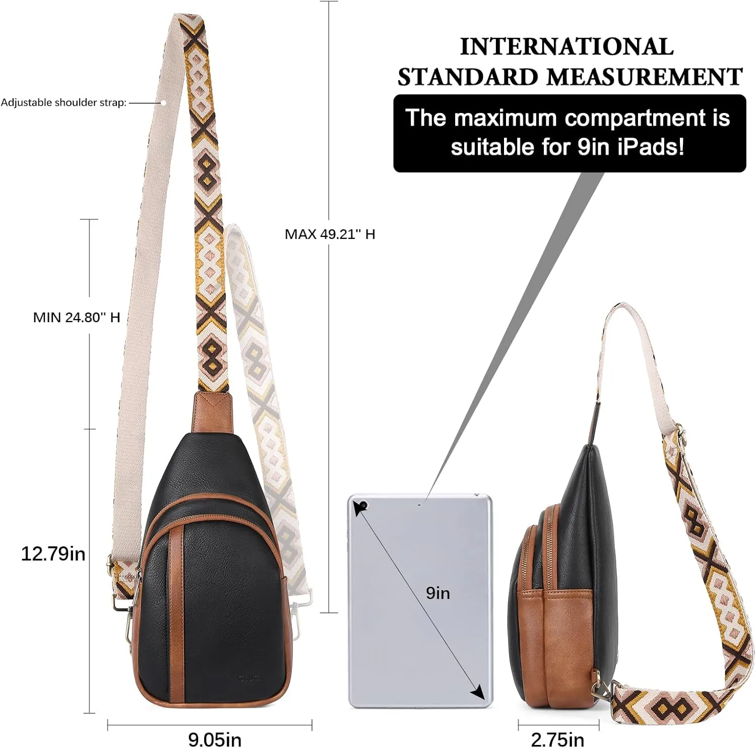 CLUCI Crossbody Bags for Women - Sling Backpack Travel Bag in Leather