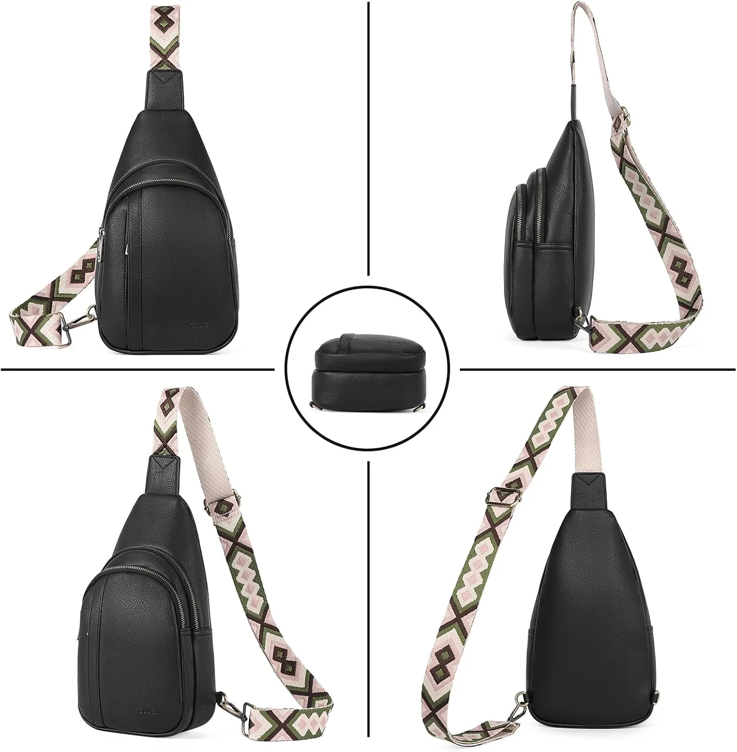 CLUCI Crossbody Bags for Women - Sling Backpack Travel Bag in Leather