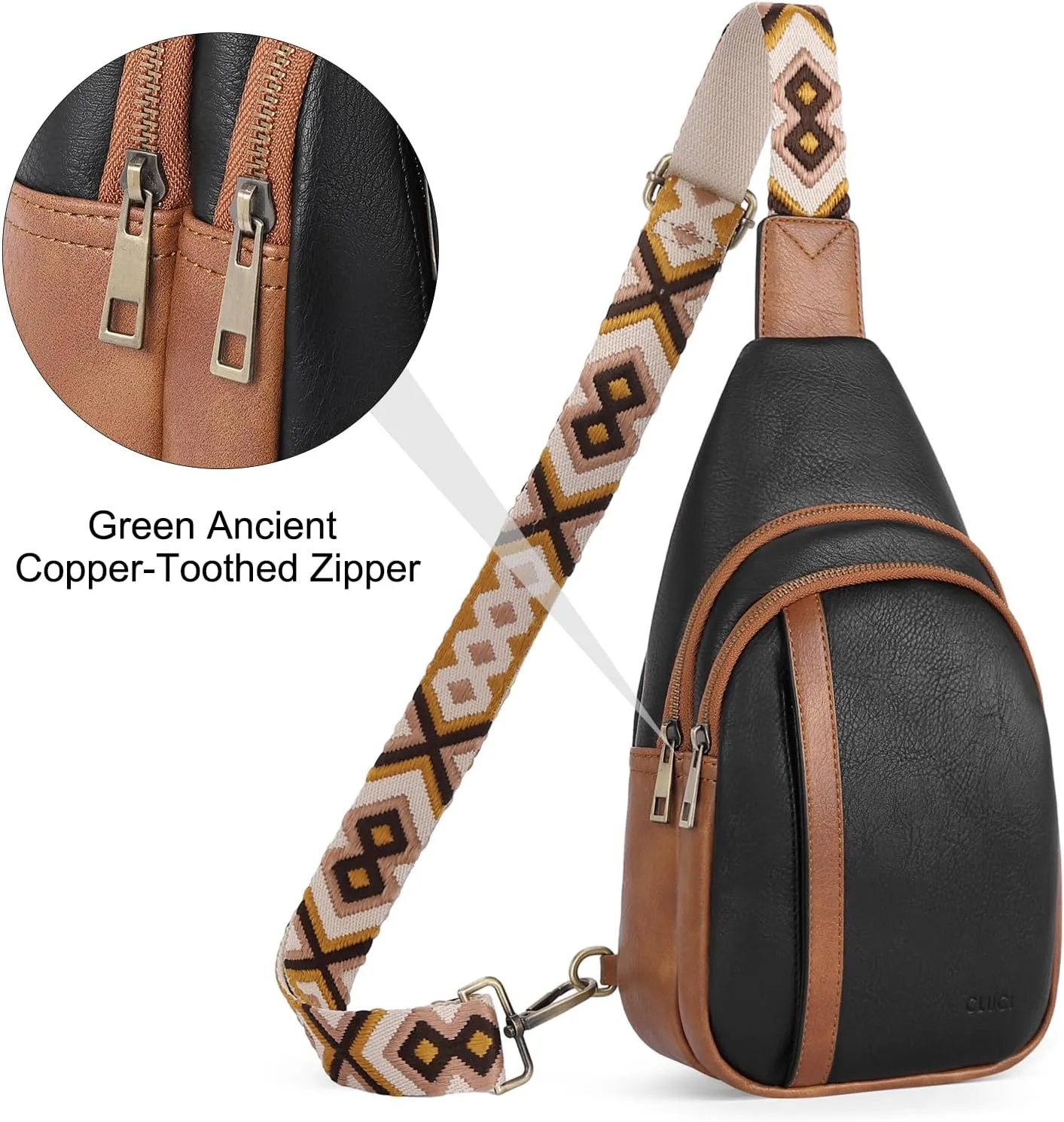 CLUCI Crossbody Bags for Women - Sling Backpack Travel Bag in Leather