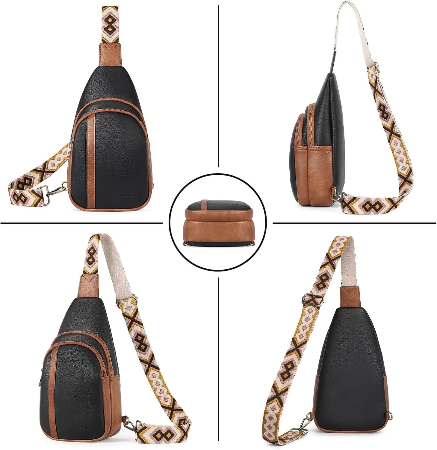 CLUCI Crossbody Bags for Women - Sling Backpack Travel Bag in Leather