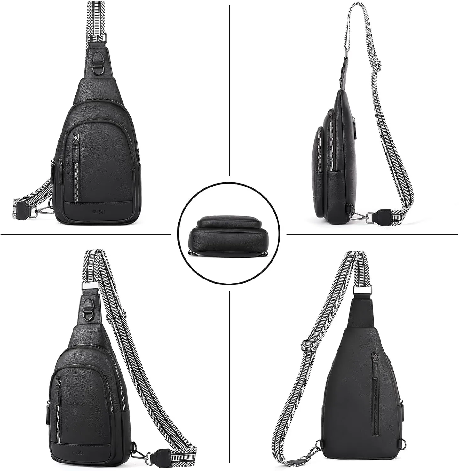 CLUCI Crossbody Bags for Women - Sling Backpack Travel Bag in Leather