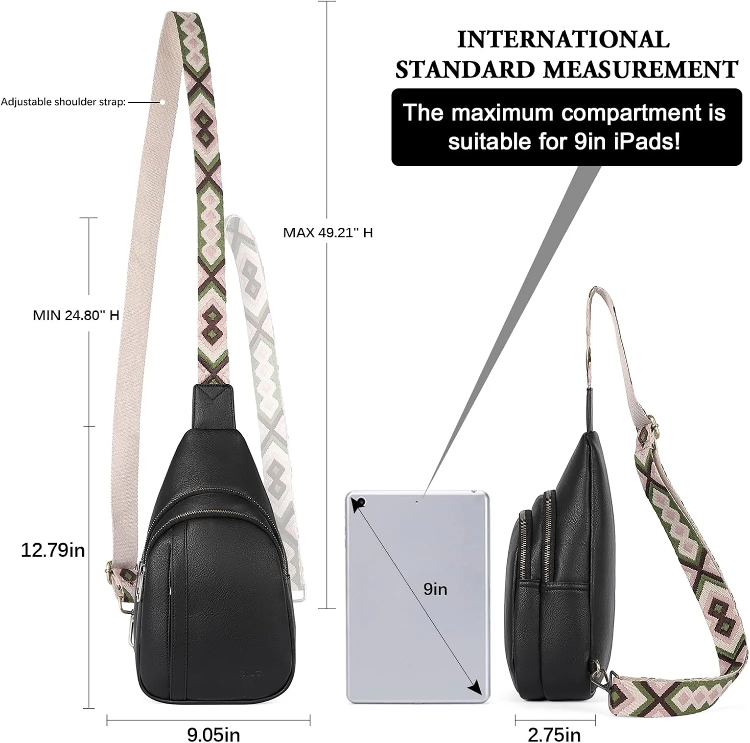CLUCI Crossbody Bags for Women - Sling Backpack Travel Bag in Leather