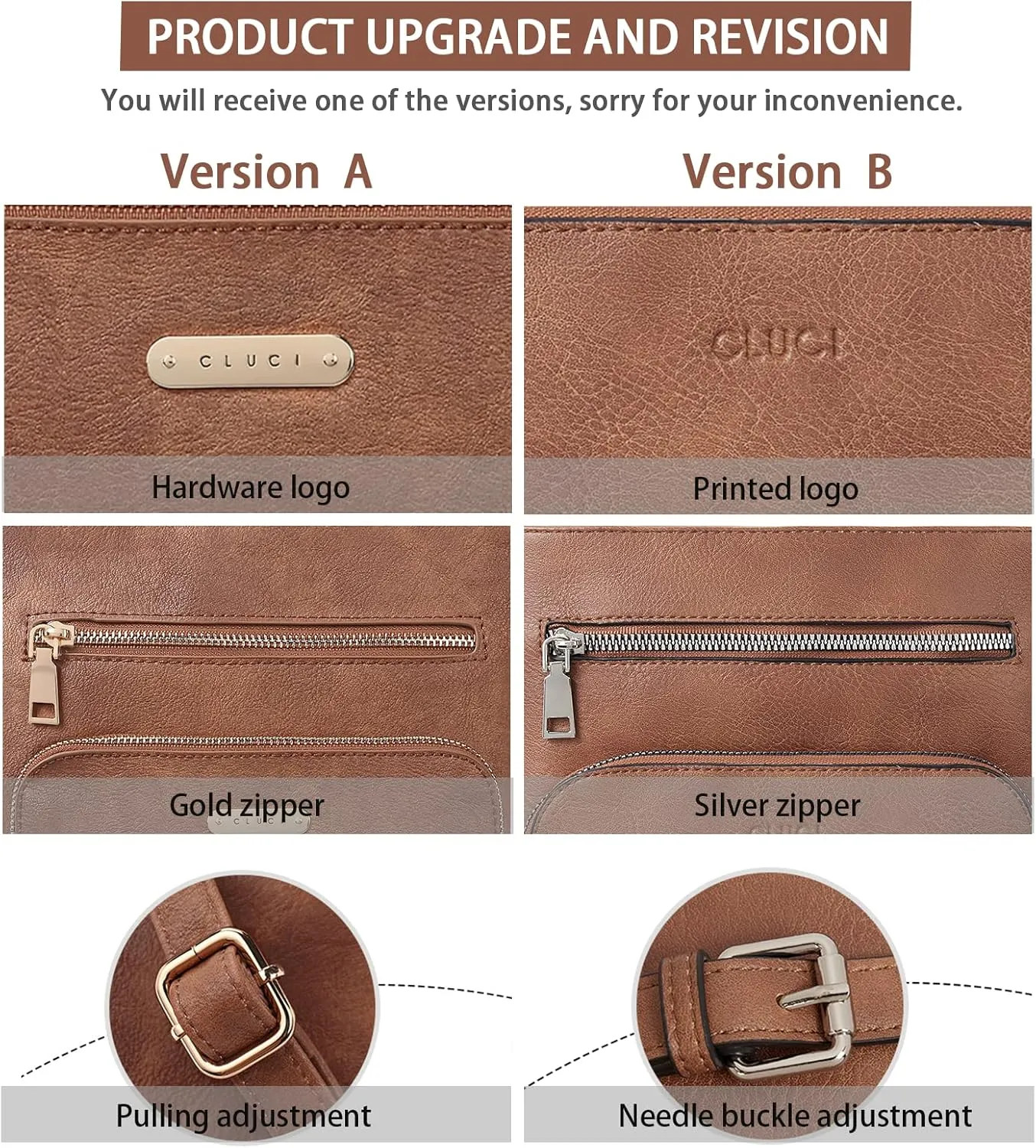 CLUCI Crossbody Purse for Women Multi Pockets Bag Vegan Leather Small Shoulder Handbags Summer Travel Designer Vintage Ladies