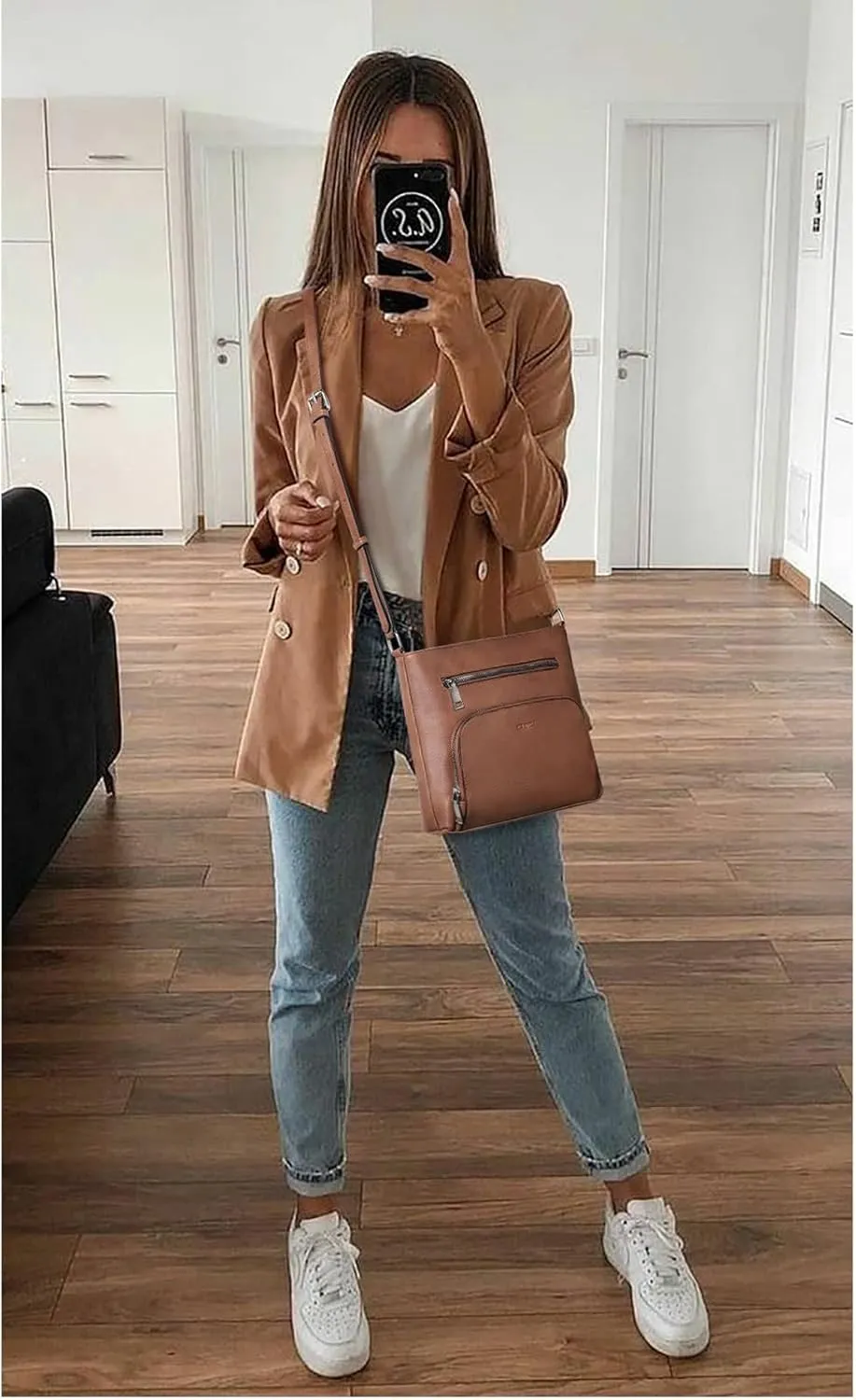 CLUCI Crossbody Purse for Women Multi Pockets Bag Vegan Leather Small Shoulder Handbags Summer Travel Designer Vintage Ladies