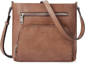 CLUCI Crossbody Purse for Women Multi Pockets Bag Vegan Leather Small Shoulder Handbags Summer Travel Designer Vintage Ladies