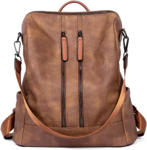 CLUCI Leather Backpack Purse for Women Convertible Large Travel Ladies Designer Fashion Casual College Shoulder Bag