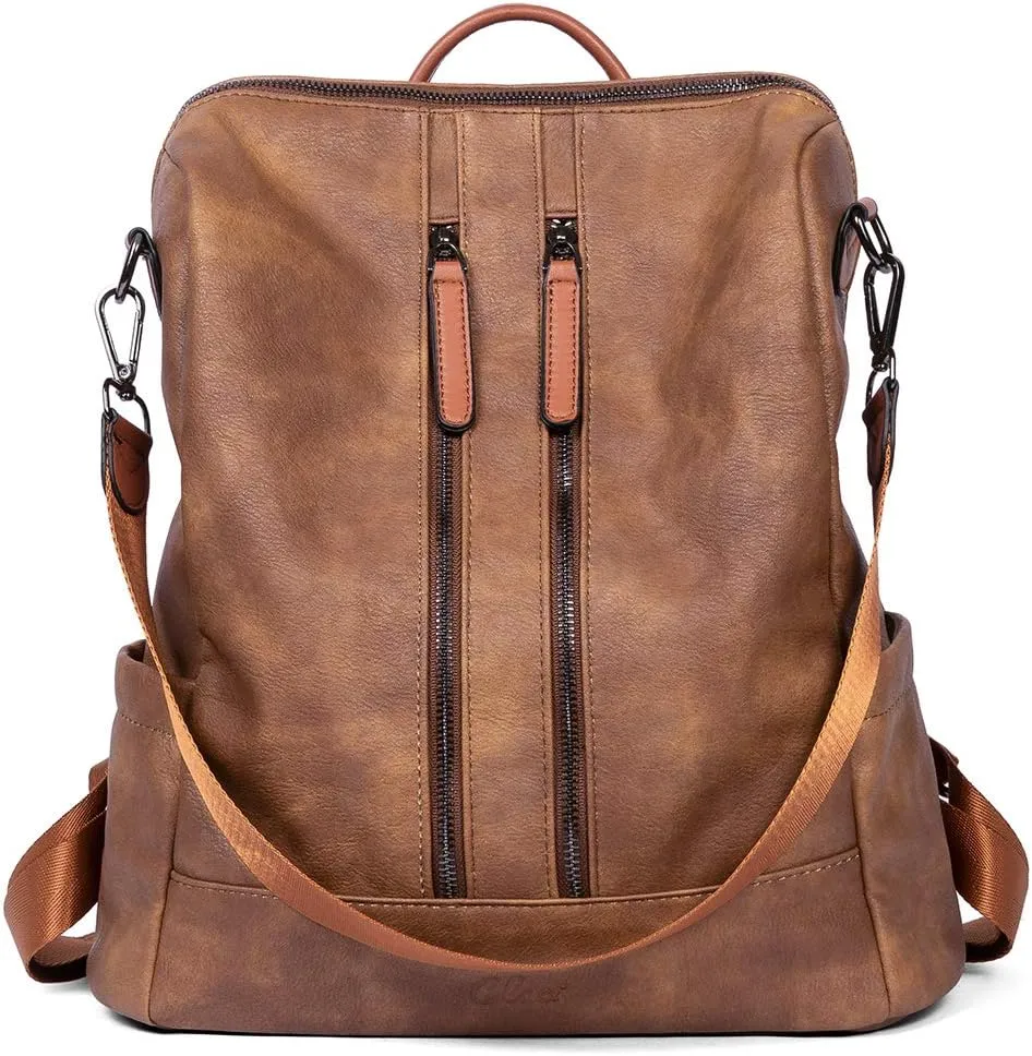 CLUCI Leather Backpack Purse for Women Convertible Large Travel Ladies Designer Fashion Casual College Shoulder Bag