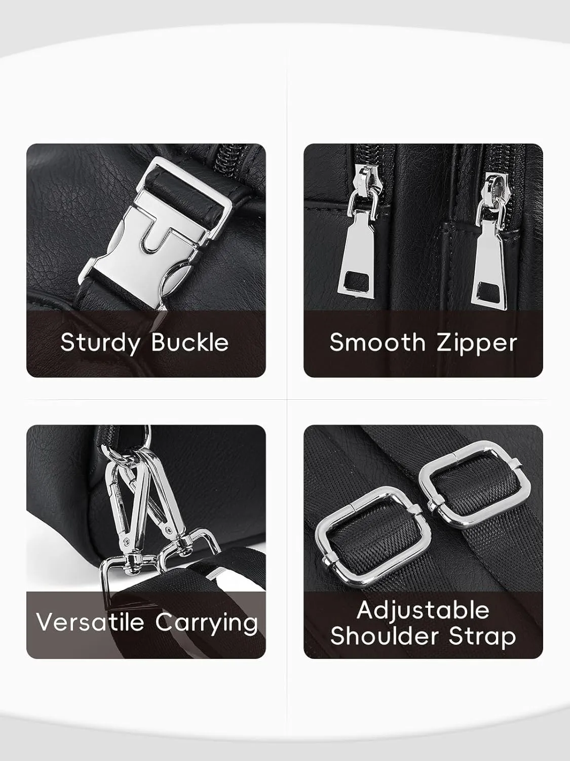 CLUCI Leather Sling Backpack for Women - Small Convertible Crossbody Bag for Travel