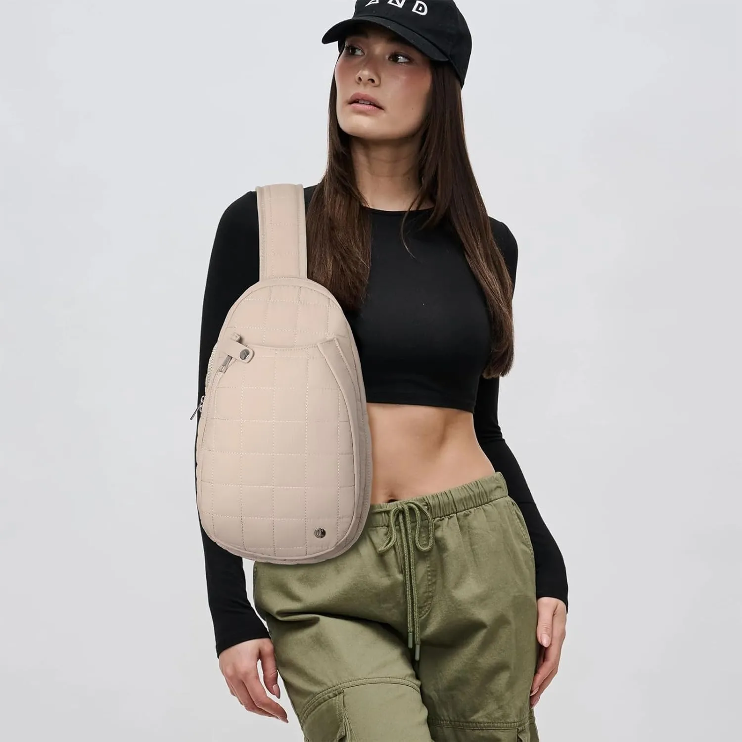 CLUCI Pickleball Bag for Women, Quilted Crossbody Bags for Women Men, Puffer Travel Sling Bag