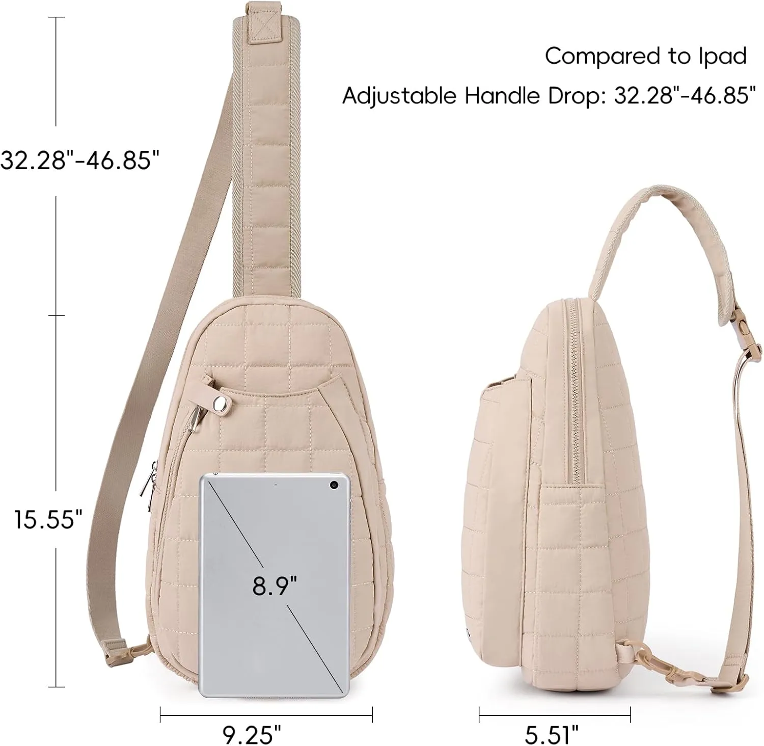 CLUCI Pickleball Bag for Women, Quilted Crossbody Bags for Women Men, Puffer Travel Sling Bag