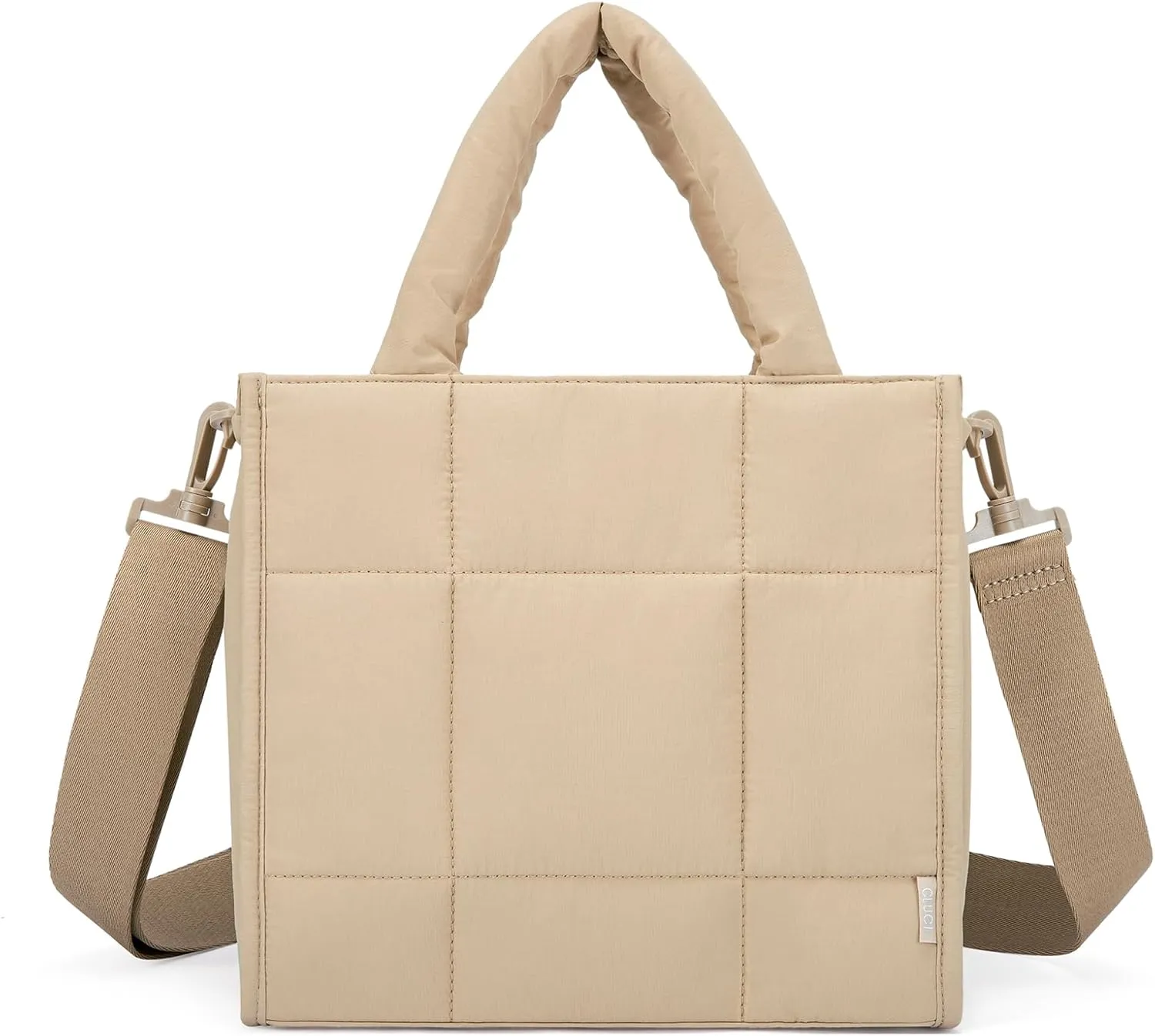 CLUCI Puffer Tote Bag for Women, Quilted Puffy Handbag, Lightweight Travel Crossbody Bag, Shoulder Purses for Shop Work Gym