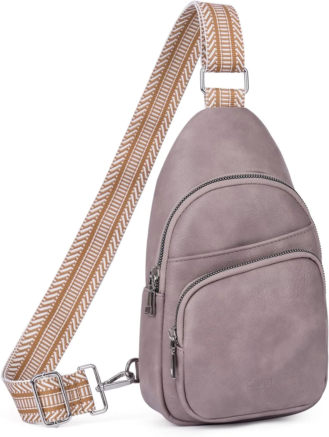CLUCI Small Sling Bag for Women, Vegan Leather Fanny Pack Crossbody Bags for Women, Chest Bag With Guitar Strap