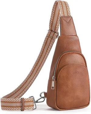 CLUCI Small Sling Bag for Women,Vegan Leather Crossbody Bags for Women,Fanny Packs with Guitar Strap